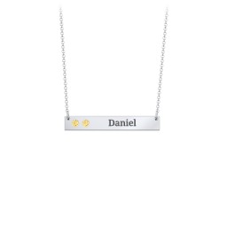 2 Engravable Birthstone Bar Necklace