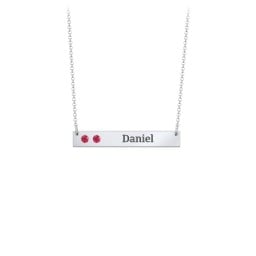 2 Engravable Birthstone Bar Necklace