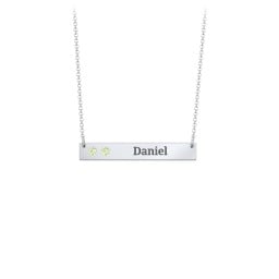 2 Engravable Birthstone Bar Necklace
