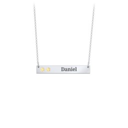 2 Engravable Birthstone Bar Necklace