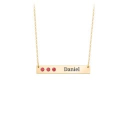 3 Engravable Birthstone Bar Necklace