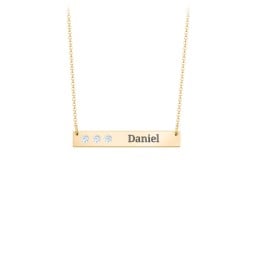 3 Engravable Birthstone Bar Necklace