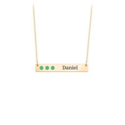 3 Engravable Birthstone Bar Necklace
