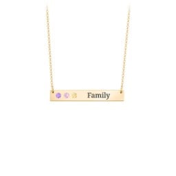 3 Engravable Birthstone Bar Necklace