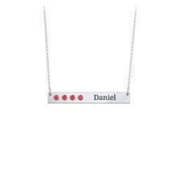 4 Engravable Birthstone Bar Necklace