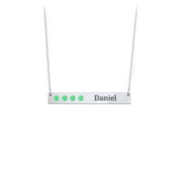 4 Engravable Birthstone Bar Necklace