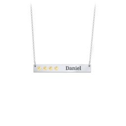 4 Engravable Birthstone Bar Necklace