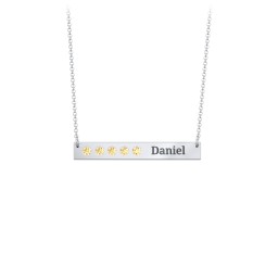 5 Engravable Birthstone Bar Necklace