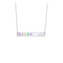 5 Engravable Birthstone Bar Necklace