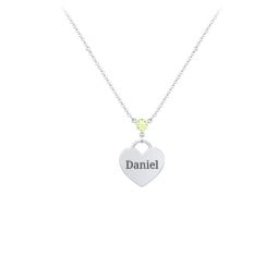 Engravable Heart Necklace with Birthstone