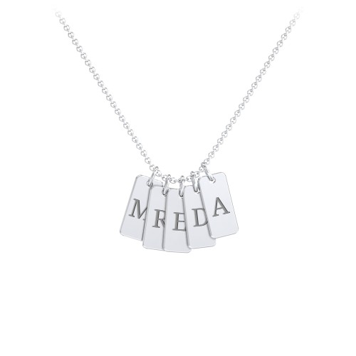 Small Initial 5 Tag Necklace