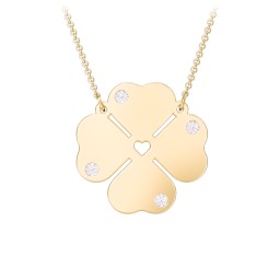 Engravable 4 Leaf Clover Birthstone Necklace