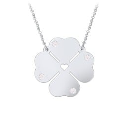 Engravable 4 Leaf Clover Birthstone Necklace
