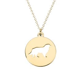 Shepherd Dog Cutout Disc Necklace in 18K Gold Plated Silver
