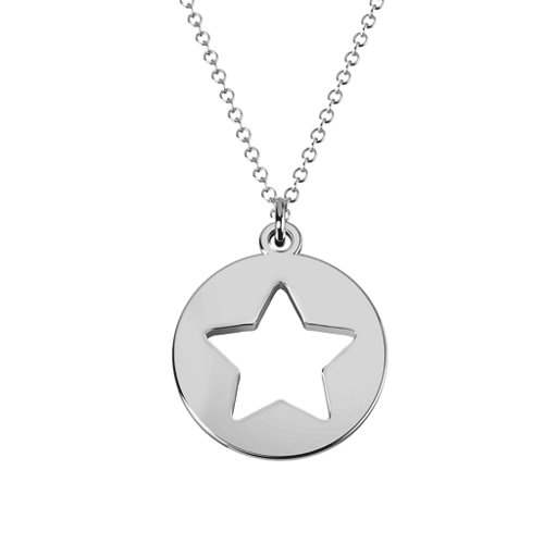 Shining Star Cutout Disc Necklace