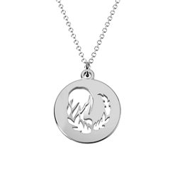 Virgo Zodiac Sign Cutout Disc Necklace – Sterling Silver
