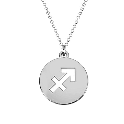 Sagittarius Zodiac Symbol Cutout Disc Necklace