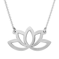 Luminous Lotus Cutout Necklace – Sterling Silver