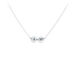 Engravable Initial 2 Disc Pendant