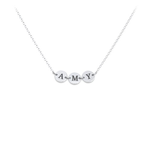 Engravable Initial 3 Disc Pendant – Sterling Silver