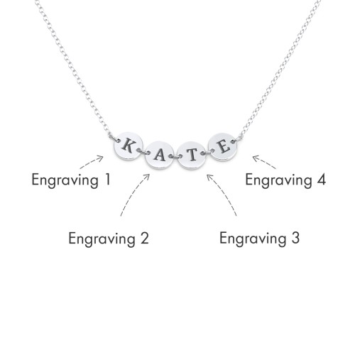 Engravable Initial 4 Disc Pendant – Sterling Silver