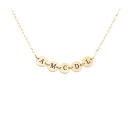 Engravable Initial 5 Disc Pendant in 18K Gold Plated Silver