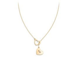 Engravable Double Heart Lariat