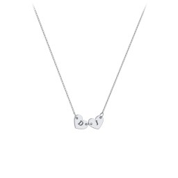 Engravable Initial 2 Heart Necklace
