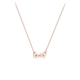 Engravable Initial 2 Heart Necklace
