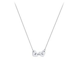 Engravable Initial 2 Heart Necklace