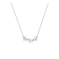 Engravable Initial 3 Heart Necklace