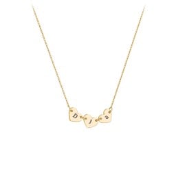 Engravable Initial 3 Heart Necklace