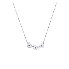 Engravable Initial 3 Heart Necklace – 18K Gold Plated Silver
