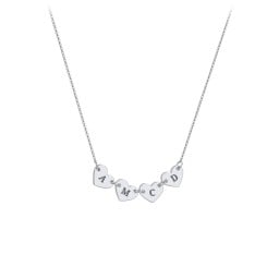 Engravable Initial 4 Heart Necklace