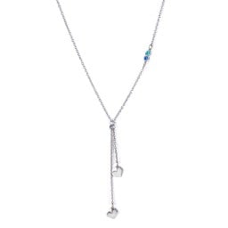 Lariat with Heart Charms and Gemstones