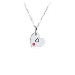 Engravable Sideways Heart Necklace with Birthstone
