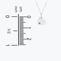 Engravable Sideways Heart Necklace with Birthstone