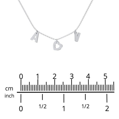 Modern Heart Initial Necklace