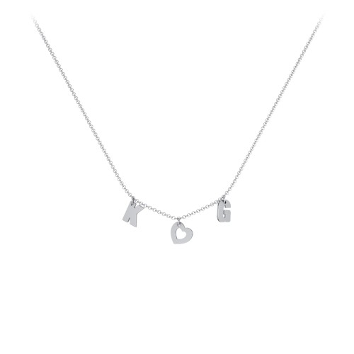 Modern Heart Initial Necklace – Sterling Silver