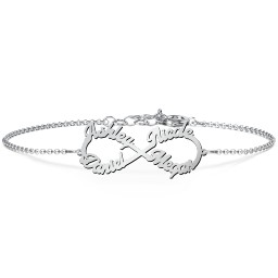Love "4" Infinity Bracelet in 925 Sterling Silver