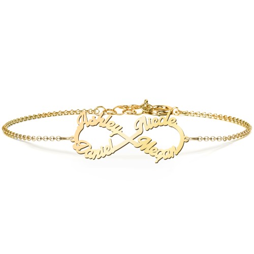 Love "4" Infinity Bracelet – 10K Yellow Gold