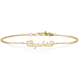 The Flourish Name Bracelet in 18K Gold Plated Silver
