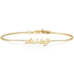 The Flourish Name Bracelet in 18K Gold Plated Silver