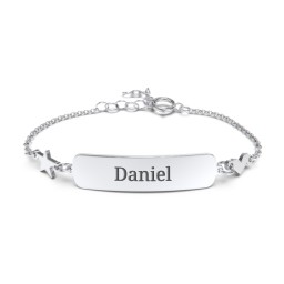Engravable Baby Bracelet with Heart and Star Charms