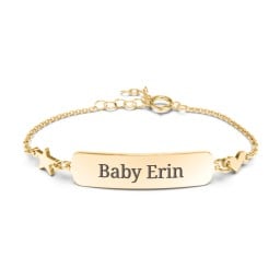 Engravable Baby Bracelet with Heart and Star Charms