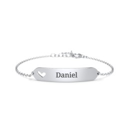 Kids and Baby Engravable Bracelet with Heart