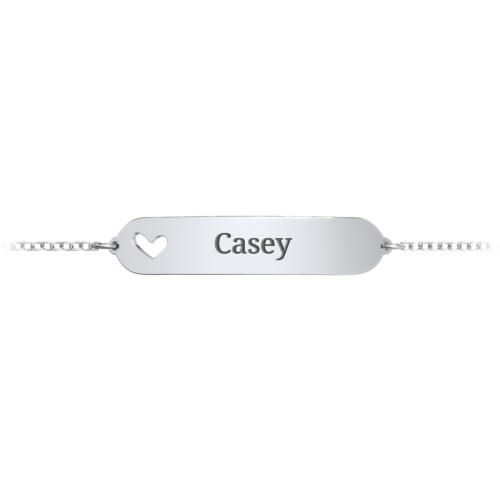 Kids and Baby Engravable Bracelet with Heart – Sterling Silver