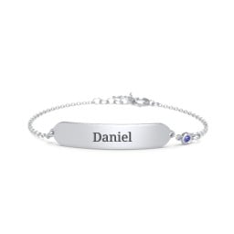 Kids and Baby Engravable Bracelet with Birthstone