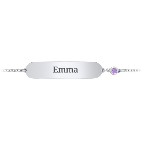 Kids and Baby Engravable Bracelet with Birthstone