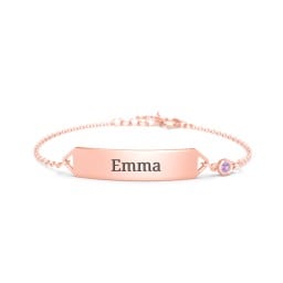 Kids and Baby Engravable Bracelet with Birthstone